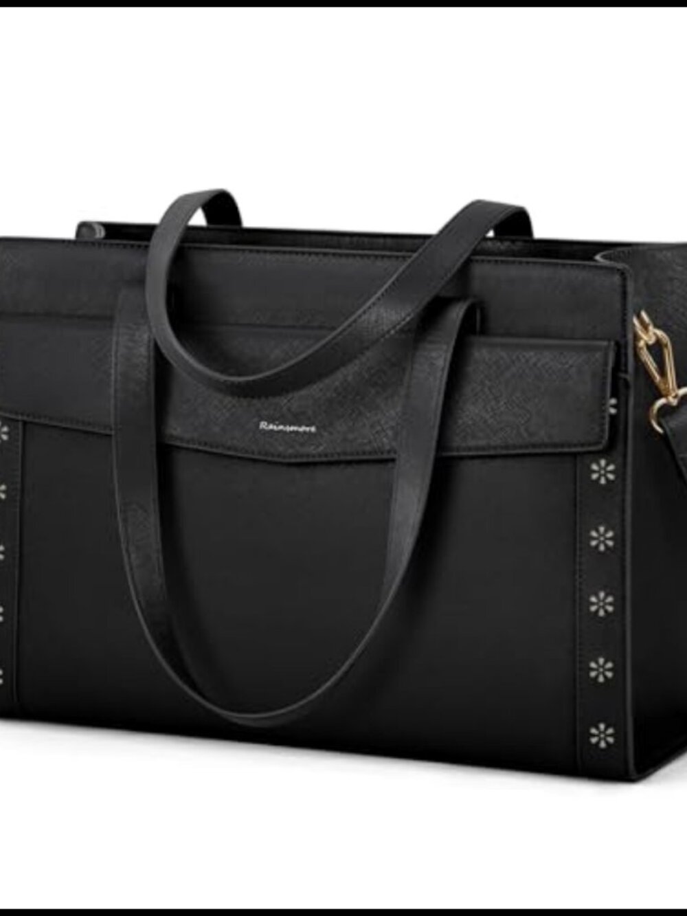 15.6 Inch Water-Resistant PU Leather Laptop Tote Briefcase Shoulder Bag